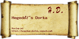 Hegedűs Dorka névjegykártya
