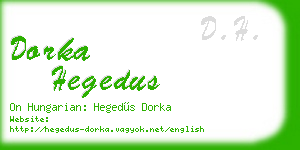 dorka hegedus business card